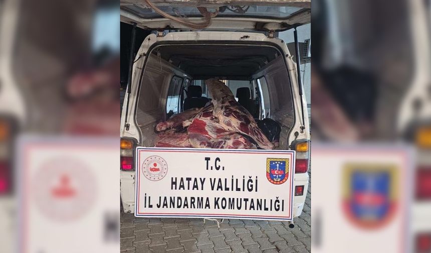 Minibüste menşei belirsiz 1 ton kırmızı et ele geçirildi