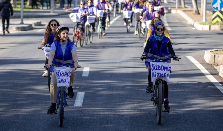 Diyarbakır’da kadınlar şiddetsiz bir yaşam için pedal çevirdi