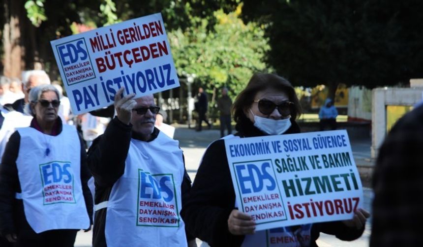 Adana'da emekliler 'insanca yaşam' için yürüdü