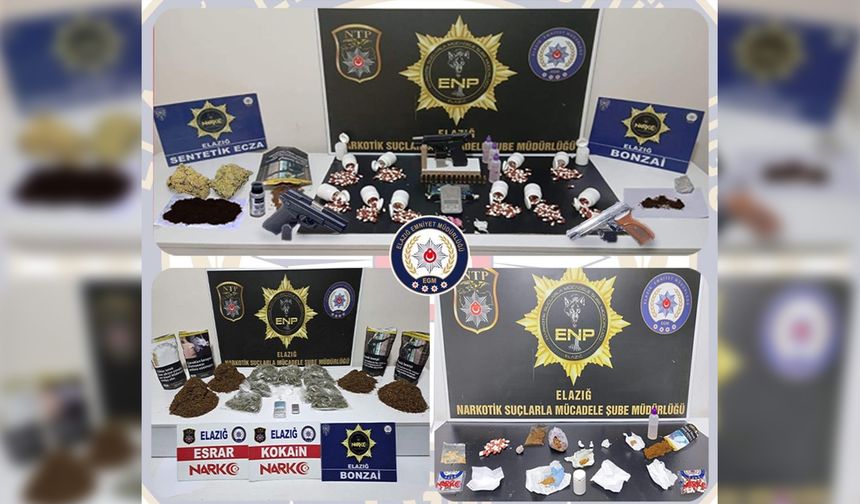 Elazığ’da uyuşturucu operasyonu: 19 tutuklama