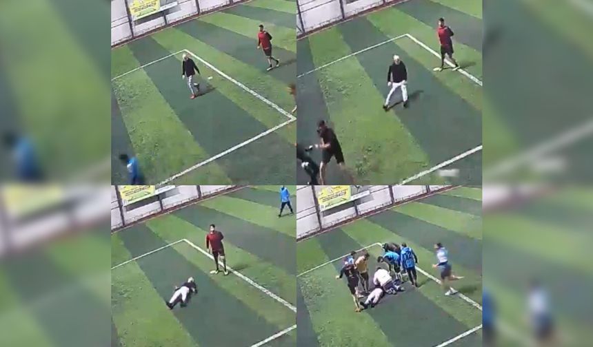 Halı sahada ölüm kameraya yansıdı