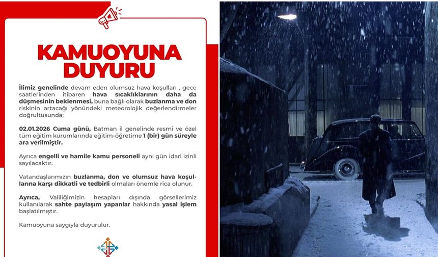 Batman’da okullar yarın da tatil