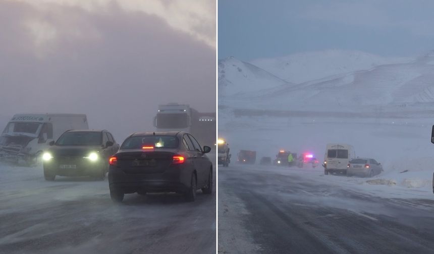 Erzurum-Artvin yolunda zincirleme kaza