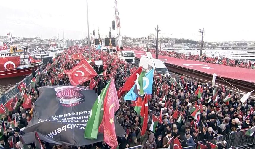 İstanbul'da Gazze yürüyüşü