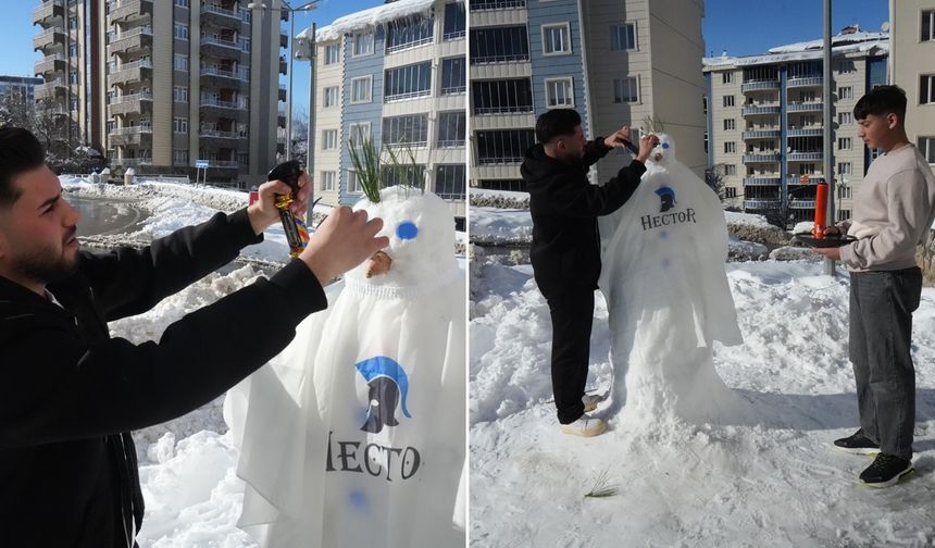 Kardan adamı tıraş ettiler