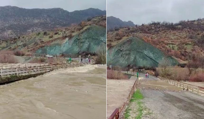 Diyarbakır’da karlar eridi, dereler taştı