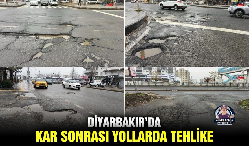 Diyarbakır’da kar sonrası yollarda tehlike