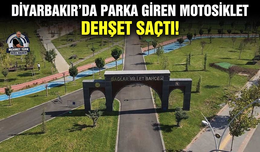 Diyarbakır’da parka giren motosiklet dehşet saçtı!