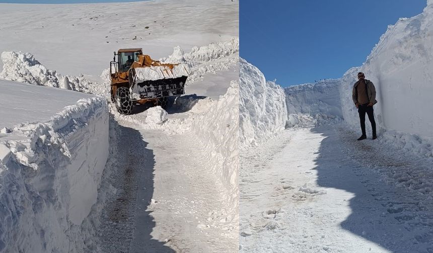 Karlıova’da 2 metreyi aşan karla mücadele