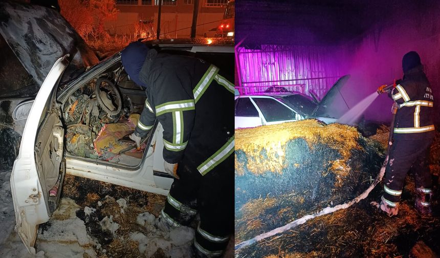 Mardin'de otomobilde çıkan yangın söndürüldü