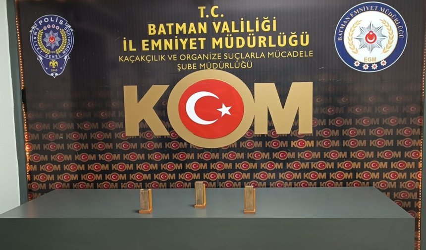 Batman'da 2 kilo 581 gram altın ele geçirildi