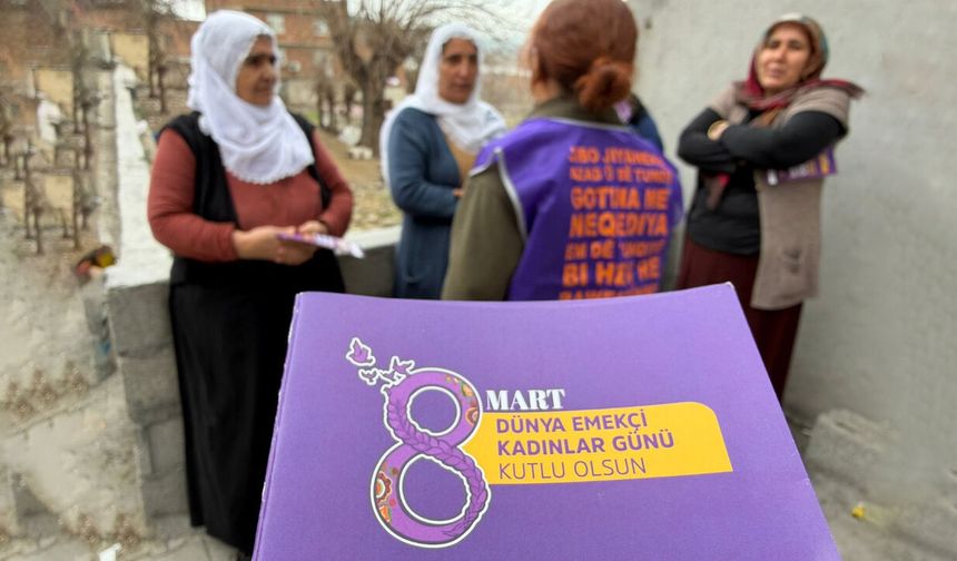 Diyarbakır’da kadınlar günü için 3 dilli broşür dağıtımı