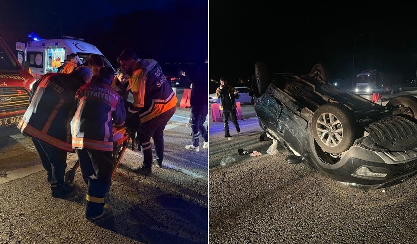 Elazığ’da otomobil ters döndü: 7 yaralı