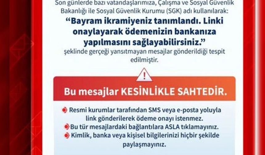 SGK, sahte mesajlar için uyardı
