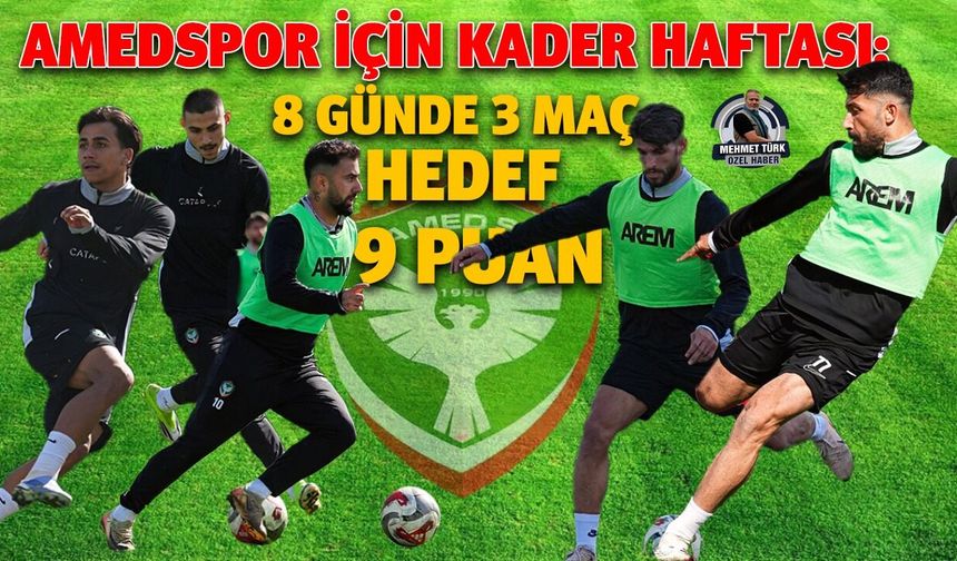 Amedspor için kader haftası: 8 günde 3 maç, hedef 9 puan