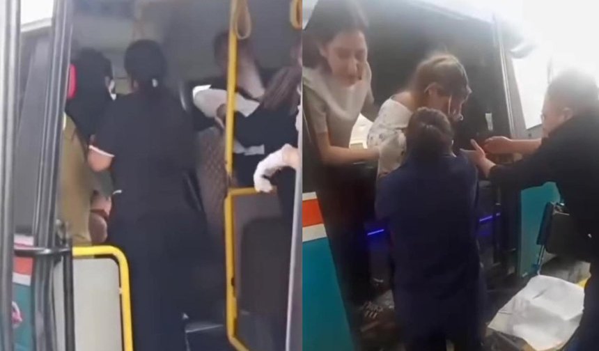 Yolculuk sırasında dolmuşta doğum yaptı