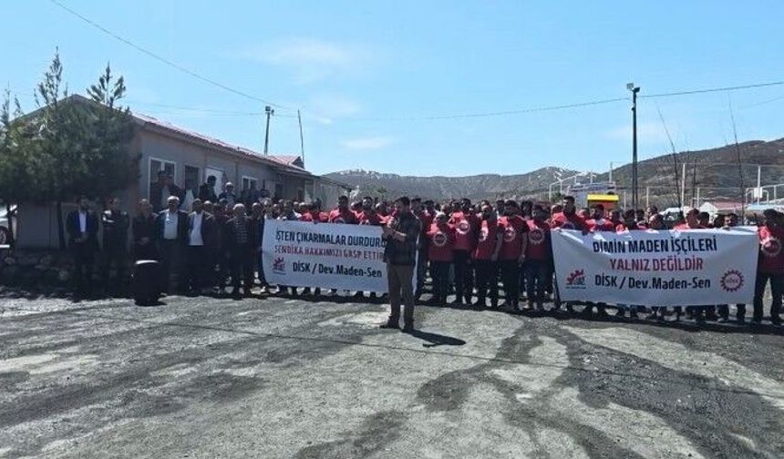 Dimin maden işçileri eylemde