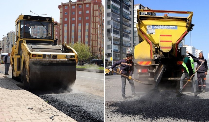 Diyarbakır’da yollardaki çukurlarda onarım