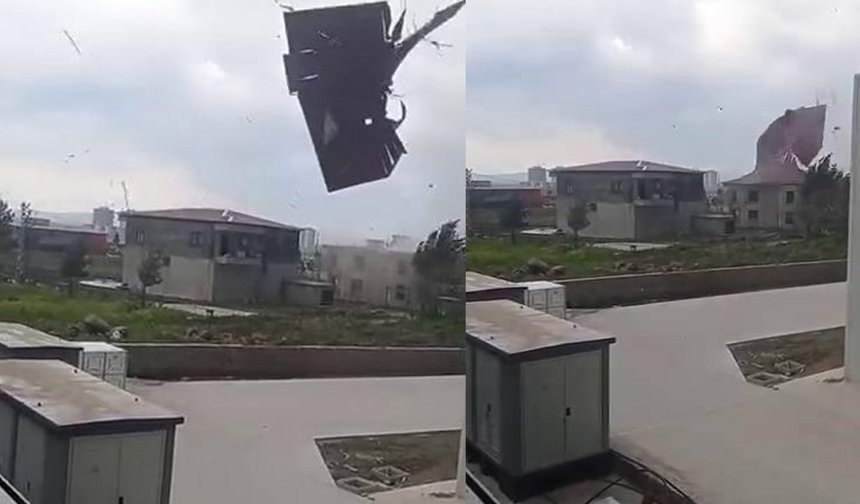 Diyarbakır’da fırtına çatıları uçurdu