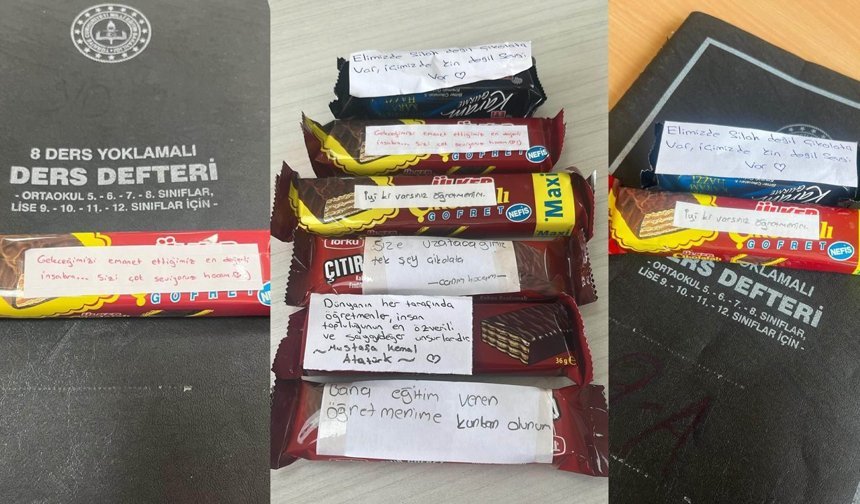 Diyarbakır'da öğrencilerden duygulandıran mesaj