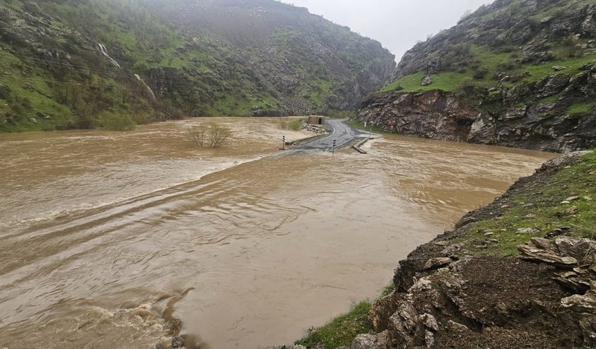 Hakkari'de sel taşkını, karayolunu kapattı