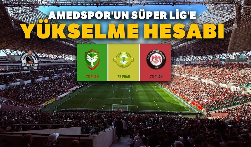 Amedspor'un Süper Lig'e yükselme hesabı