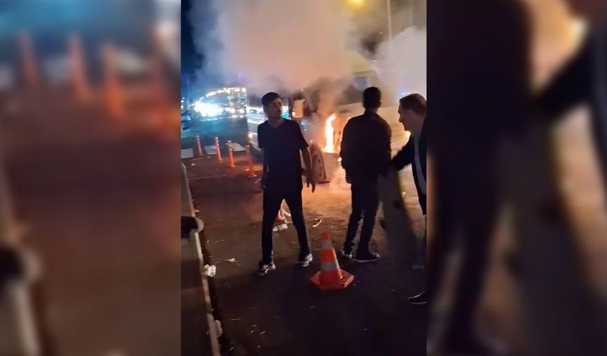 Diyarbakır'da yolcu minibüsünde korkutan yangın