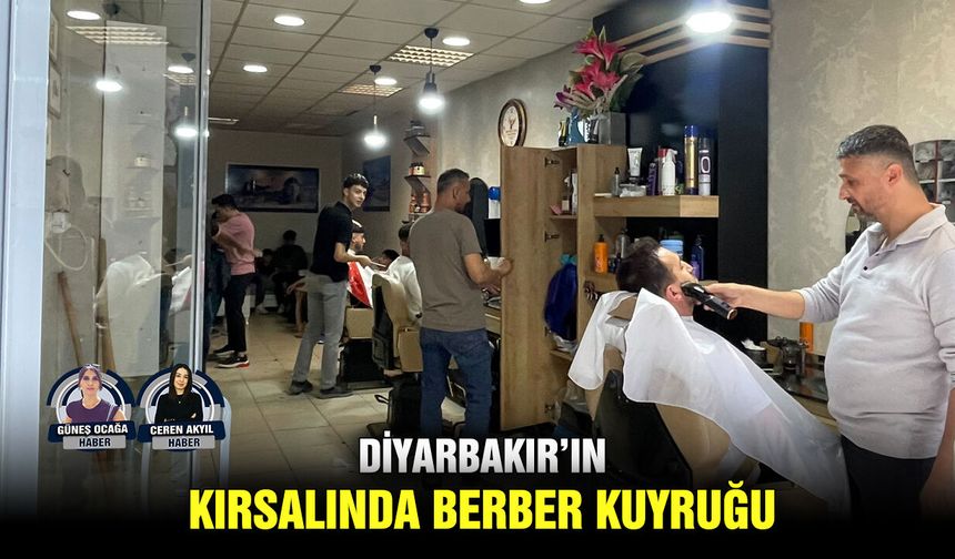 Diyarbakır’ın kırsalında berber kuyruğu