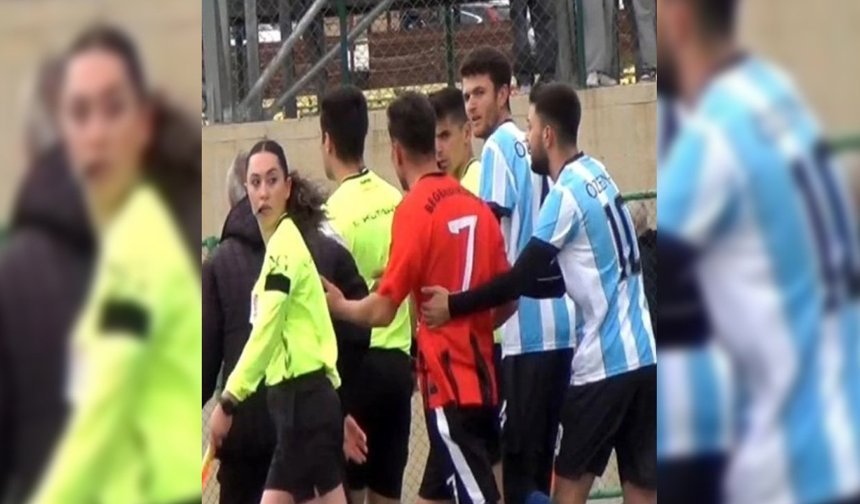 Hakeme yumruk atan futbolcu gözaltına alındı