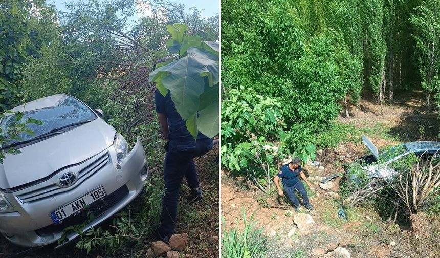 Mardin’de şarampole yuvarlanan otomobilde 2 yaralı