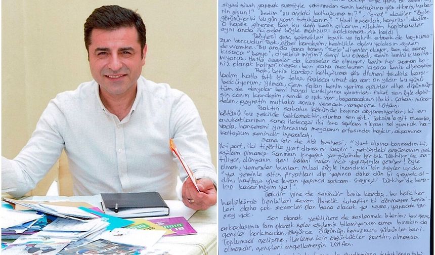 Demirtaş’tan Deniz Göktaş’a mektup