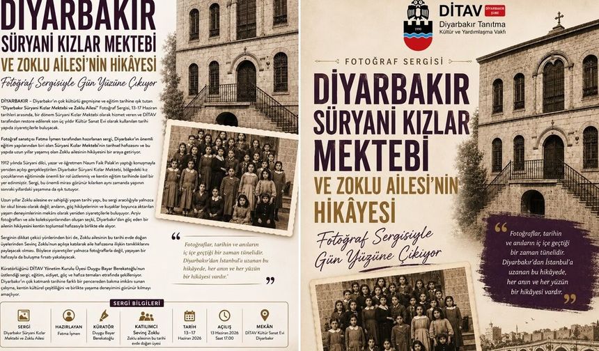 “Diyarbakır Süryani Kızlar Mektebi ve Zoklu Ailesi” Fotoğraf Sergisi