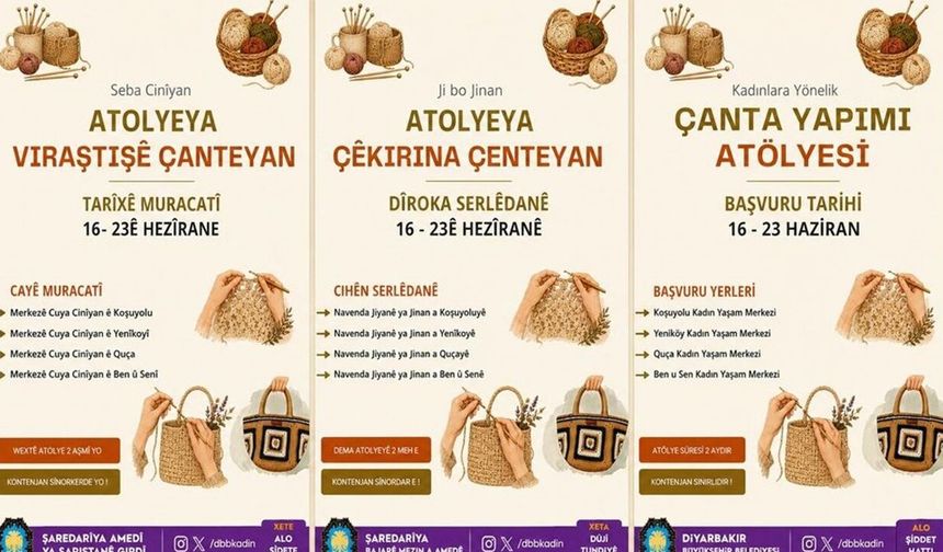 Diyarbakır’da kadınların Çanta Yapımı Atölyesi başlıyor