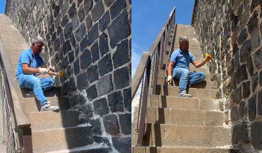 Diyarbakır Sur’daki çekiçli adamın ne yaptığı ortaya çıktı