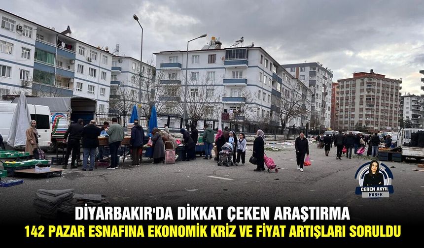 Diyarbakır'da dikkat çeken araştırma; 142 pazar esnafına ekonomik kriz ve fiyat artışları soruldu