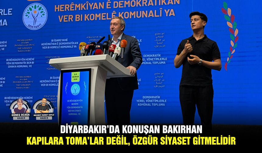 Diyarbakır’da konuşan Bakırhan: Kapılara TOMA’lar değil, özgür siyaset gitmelidir