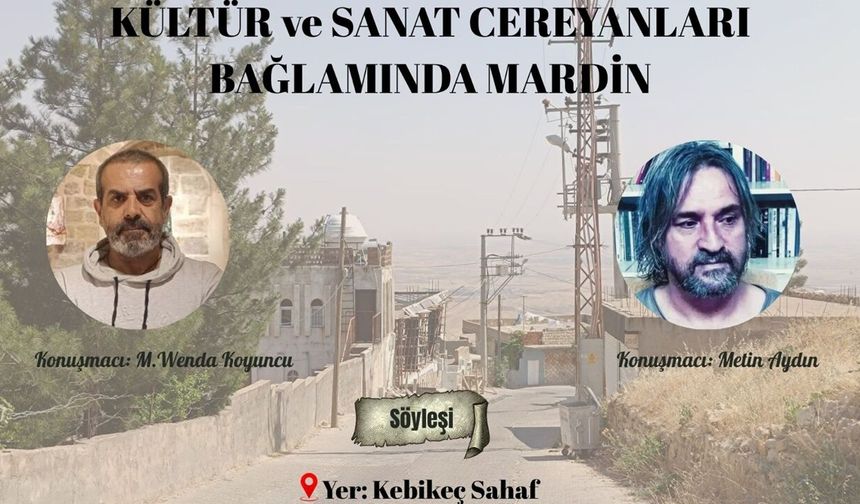 Mardin’de kültür sanat söyleşisi: 28 Haziran’da Kebikeç Sahaf'ta