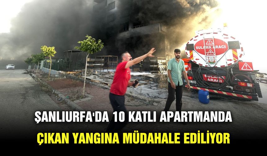 Şanlıurfa'da 10 katlı apartmanda çıkan yangına müdahale ediliyor