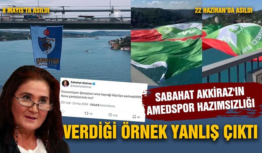 Sabahat Akkiraz'ın Amedspor hazımsızlığı; verdiği örnek yanlış çıktı