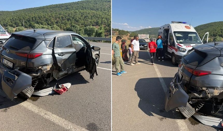Otomobil bariyerlere çarptı: 2 yaralı