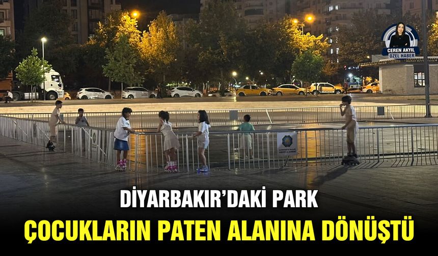Diyarbakır’daki park çocukların paten alanına dönüştü