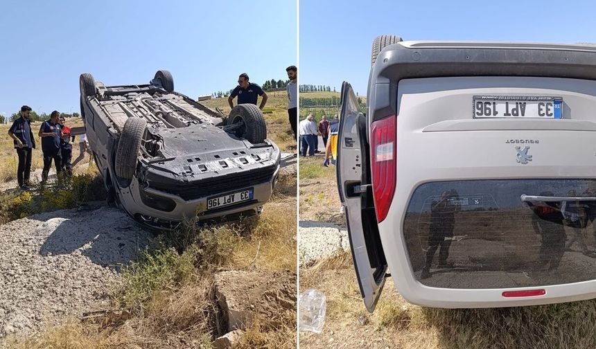Takla atan kamyonette 4 yaralı