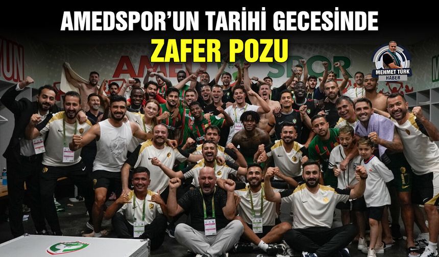 Amedspor’un tarihi gecesinde zafer pozu