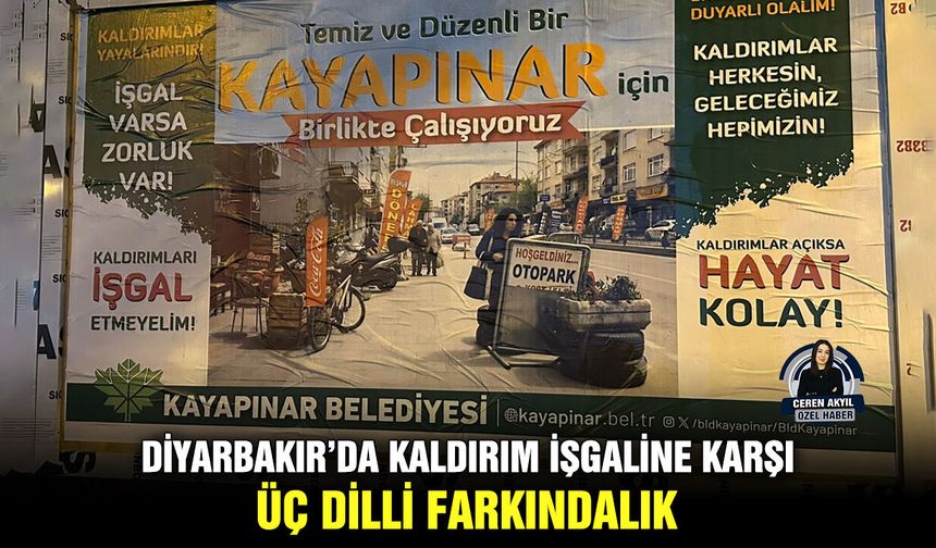 Diyarbakır’da kaldırım işgaline karşı üç dilli farkındalık