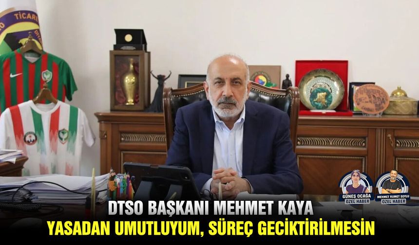 DTSO Başkanı Mehmet Kaya: Yasadan umutluyum, süreç geciktirilmesin
