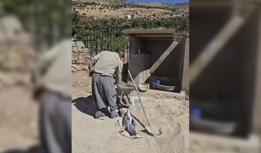 Kızının ismini yaşatmak için çeşme yaptı
