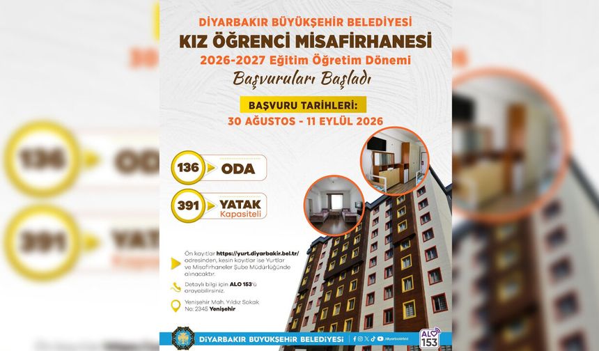 Kız öğrenci misafirhanesi için yeni dönem başvuruları başladı