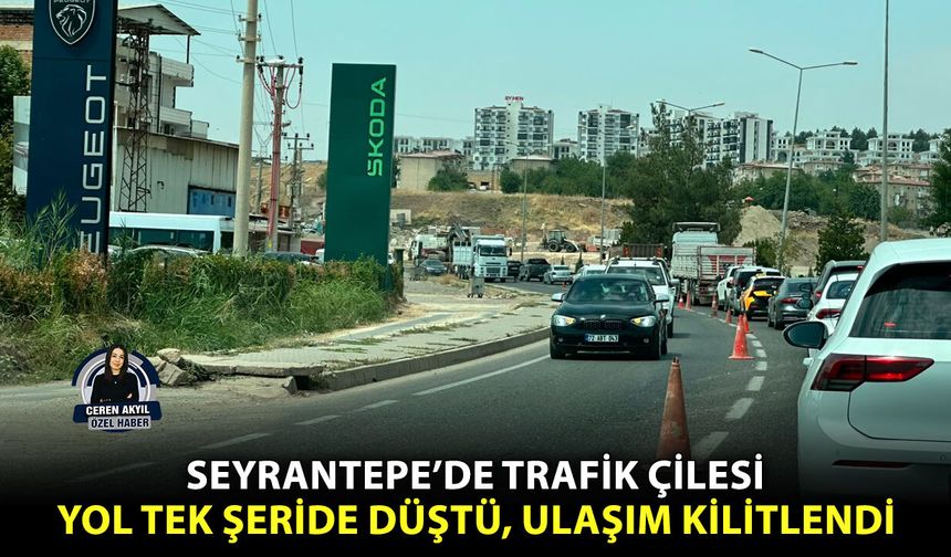 Seyrantepe’de trafik çilesi: Yol tek şeride düştü, ulaşım kilitlendi