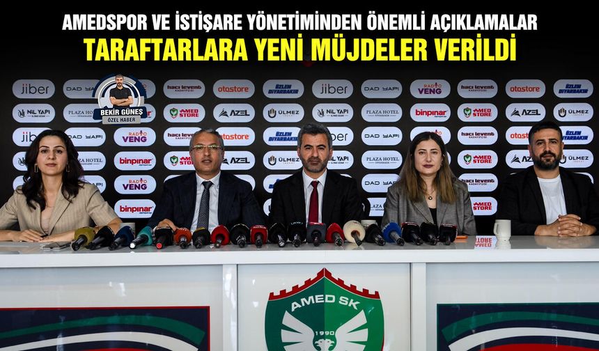Amedspor ve İstişare yönetiminden önemli açıklamalar; taraftarlara yeni müjdeler verildi