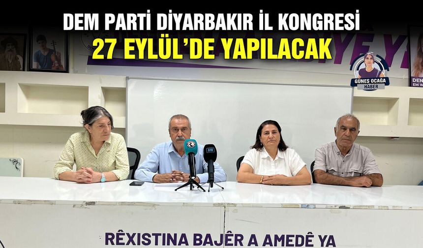 DEM Parti Diyarbakır İl Kongresi 27 Eylül’de yapılacak